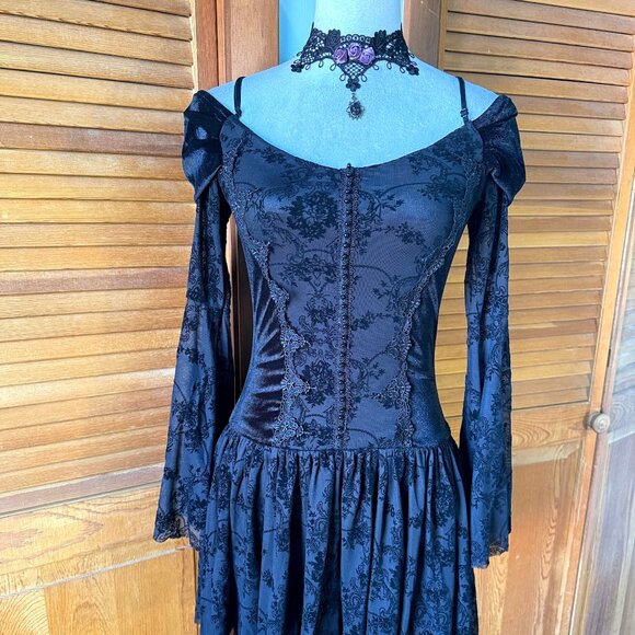 Gothic Victorian EGL Lolita Dark Fairycore Princess of Darkness Dress - Picture 2 of 13